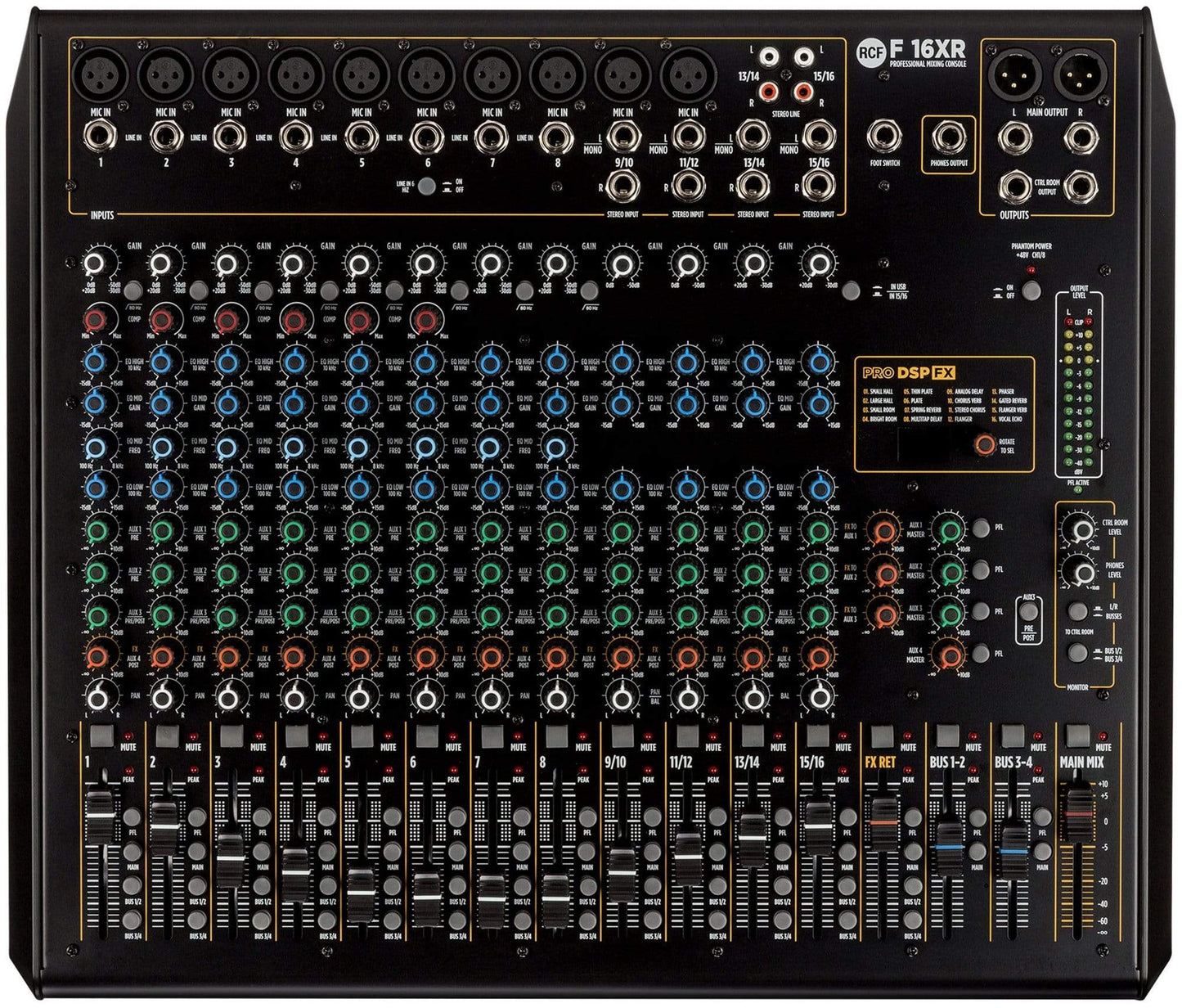 RCF F16-XR 16 Channel Mixer w/ FX and Recording - ProSound and Stage Lighting