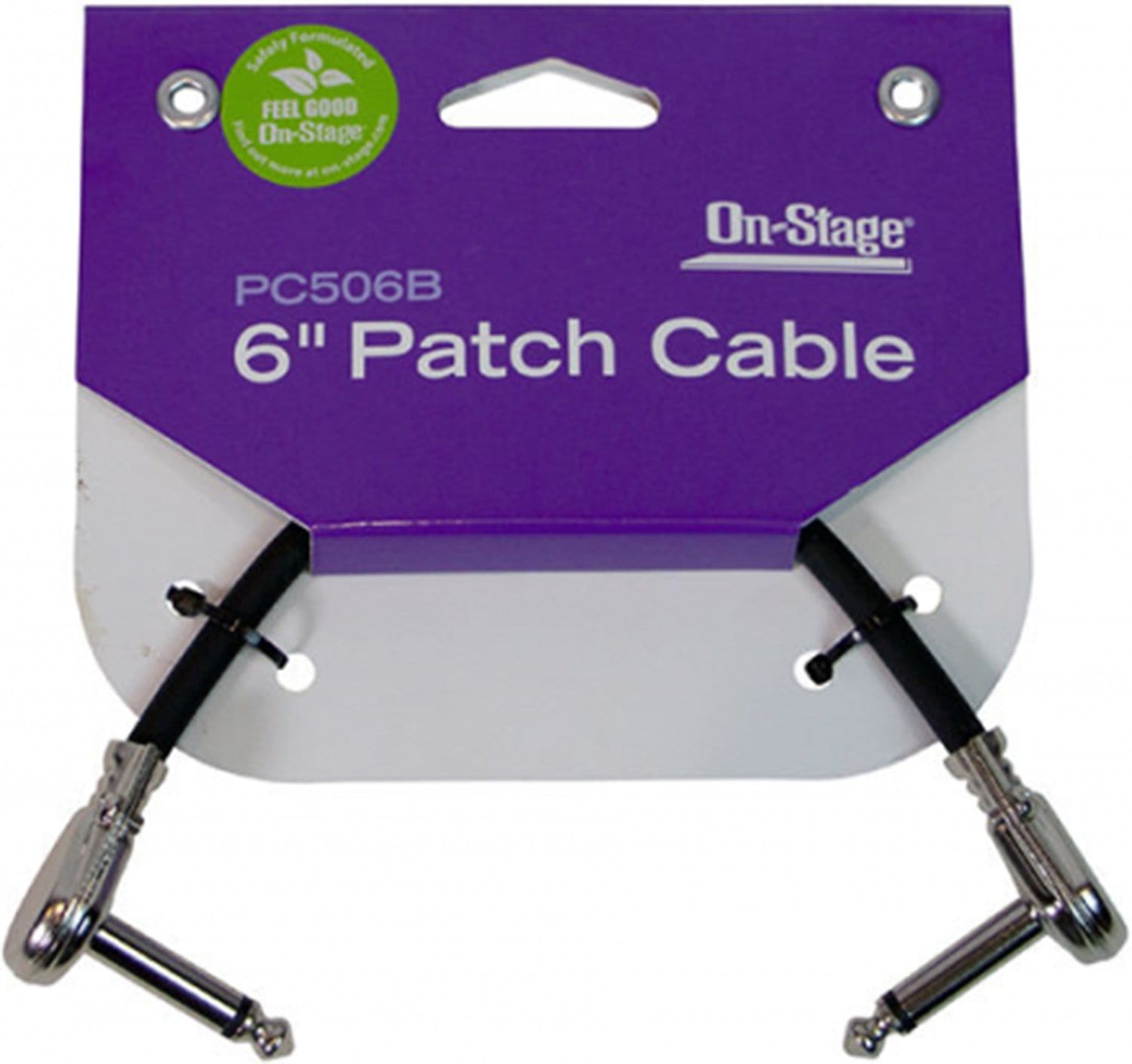 On-Stage PC506B Pancake Style 1/4 TS to 1/4 TS Patch Cable 6-Inch - PSSL ProSound and Stage Lighting