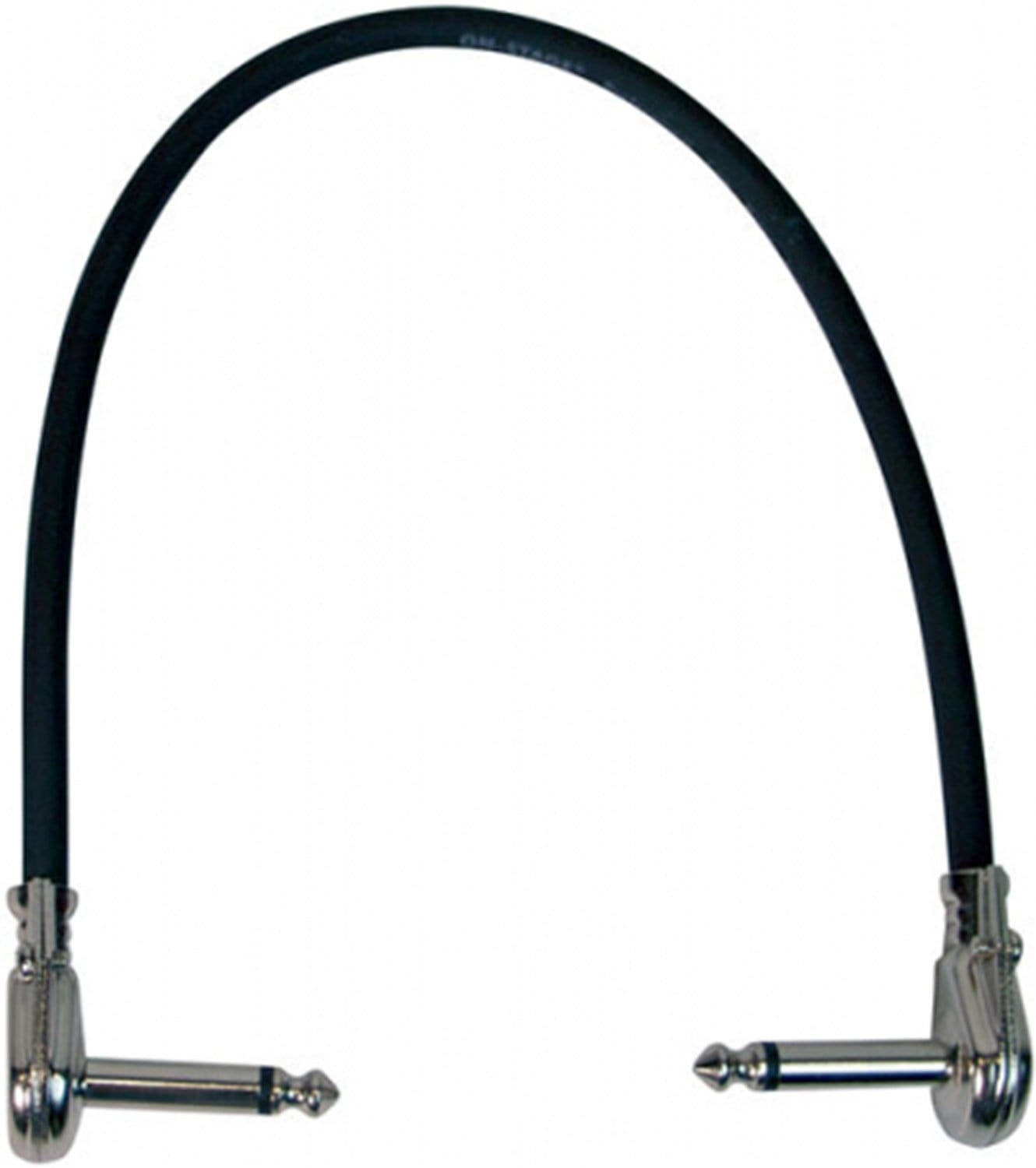 On-Stage PC512B Pancake Style 1/4 TS to 1/4 TS Patch Cable 1-Foot - PSSL ProSound and Stage Lighting