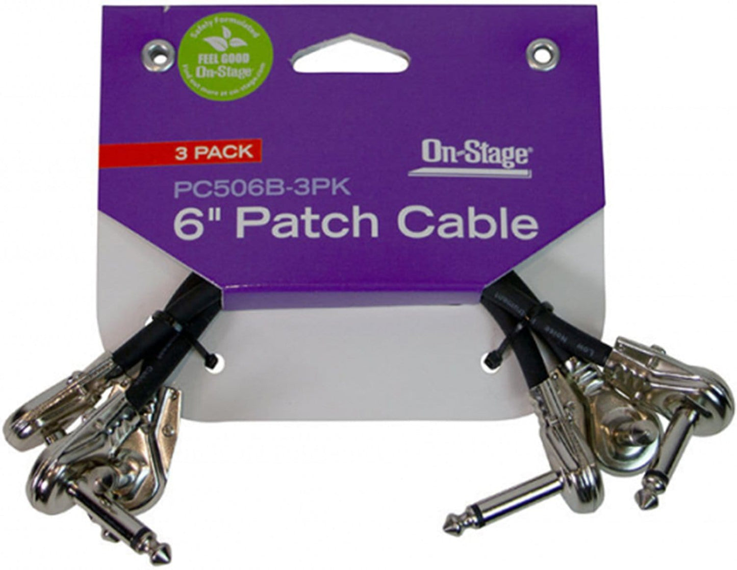 On-Stage PC506B-3PK 6-Inch Pancake Style Patch Cable 3-Pack - PSSL ProSound and Stage Lighting
