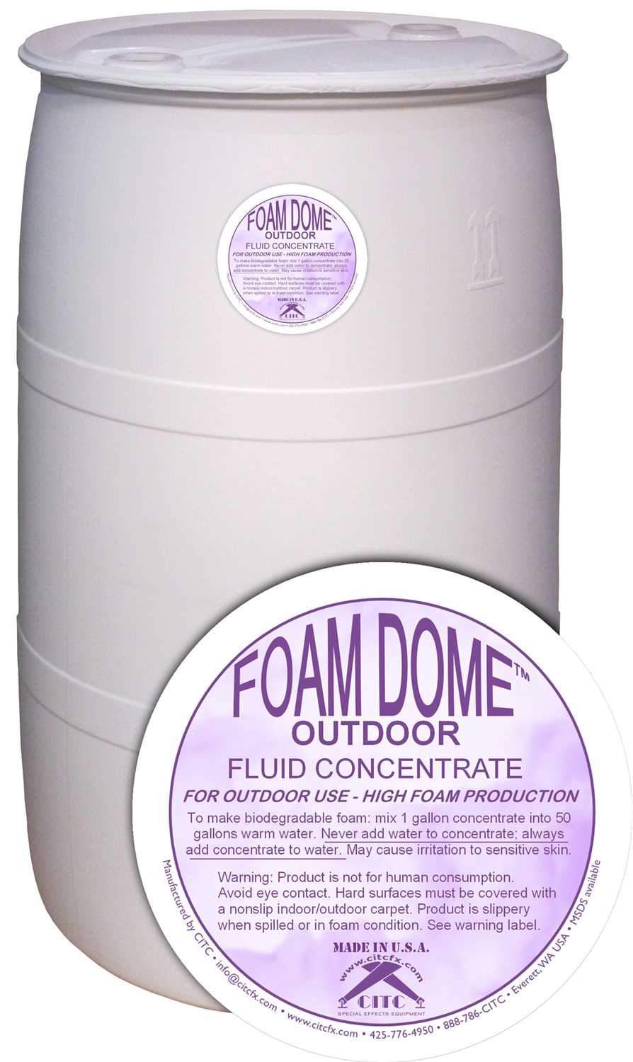 CITC Foam Dome Fluid OD Concentrate 55 Gal Drum - ProSound and Stage Lighting