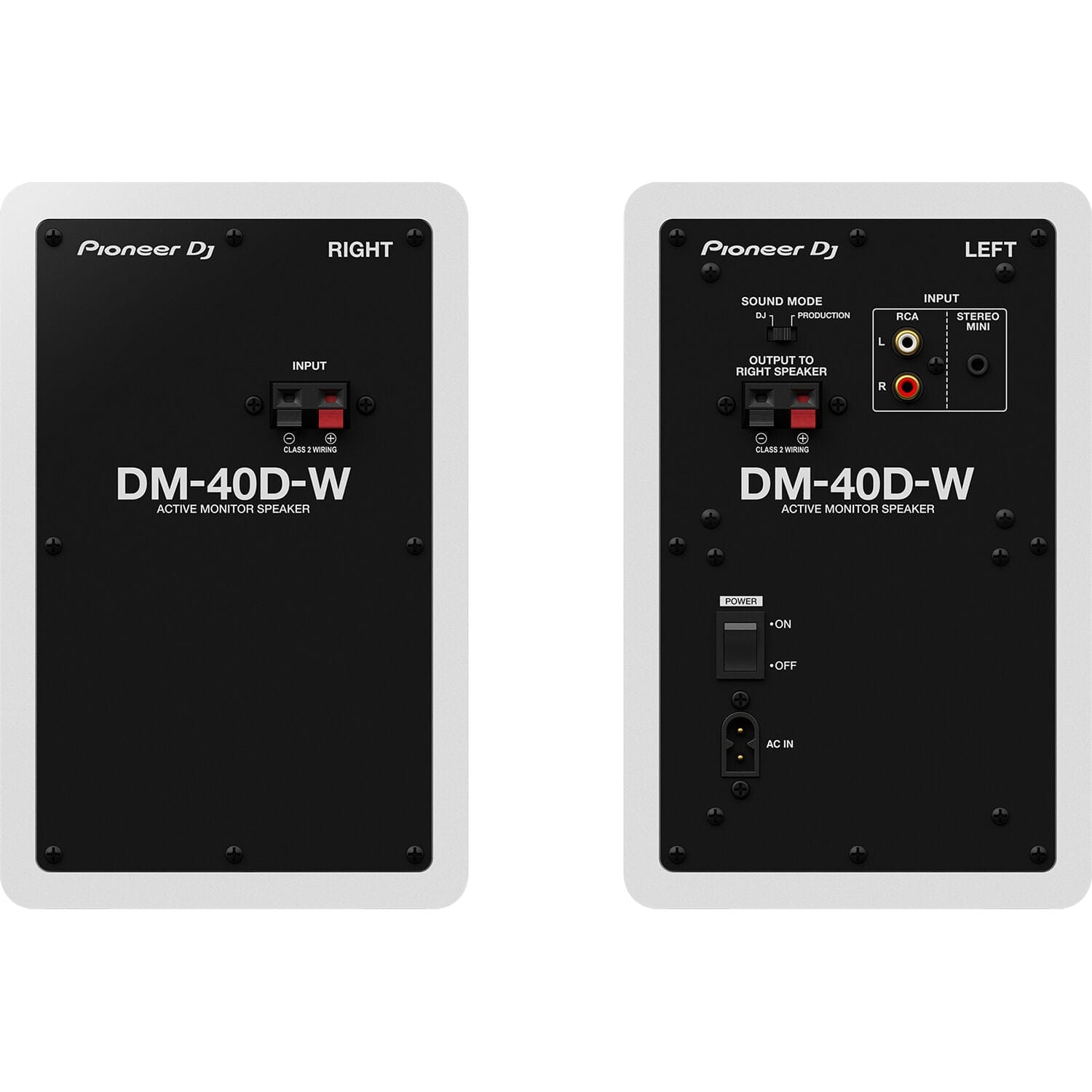 Pioneer DJ DM-40D 4" Two-Way Active Desktop Monitor System (Pair, White) - PSSL ProSound and Stage Lighting