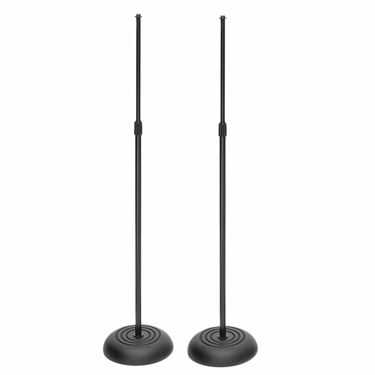 Two Pack Professional Round Base Mic Stand - ProSound and Stage Lighting