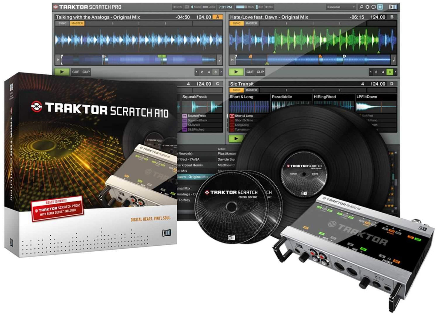 Traktor Scratch A10 Audio Interface with Vinyl & CDs - ProSound and Stage Lighting