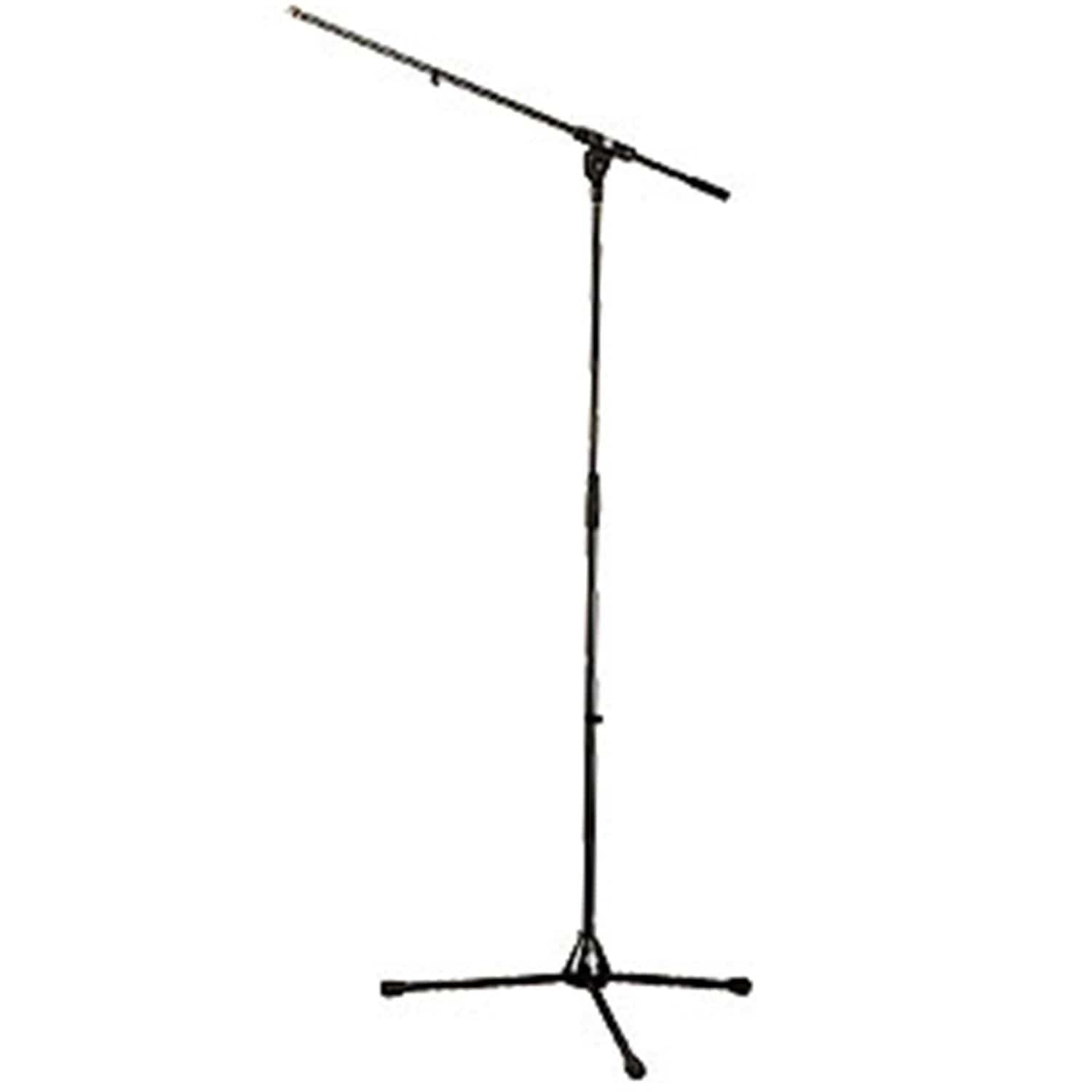 Nickel Plastic Base Mic Stand with Boom Arm - ProSound and Stage Lighting