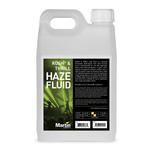 Martin Rush & Thrill Water-Based Haze Fluid 2.5-Liter (0.6 Gallons) - PSSL ProSound and Stage Lighting