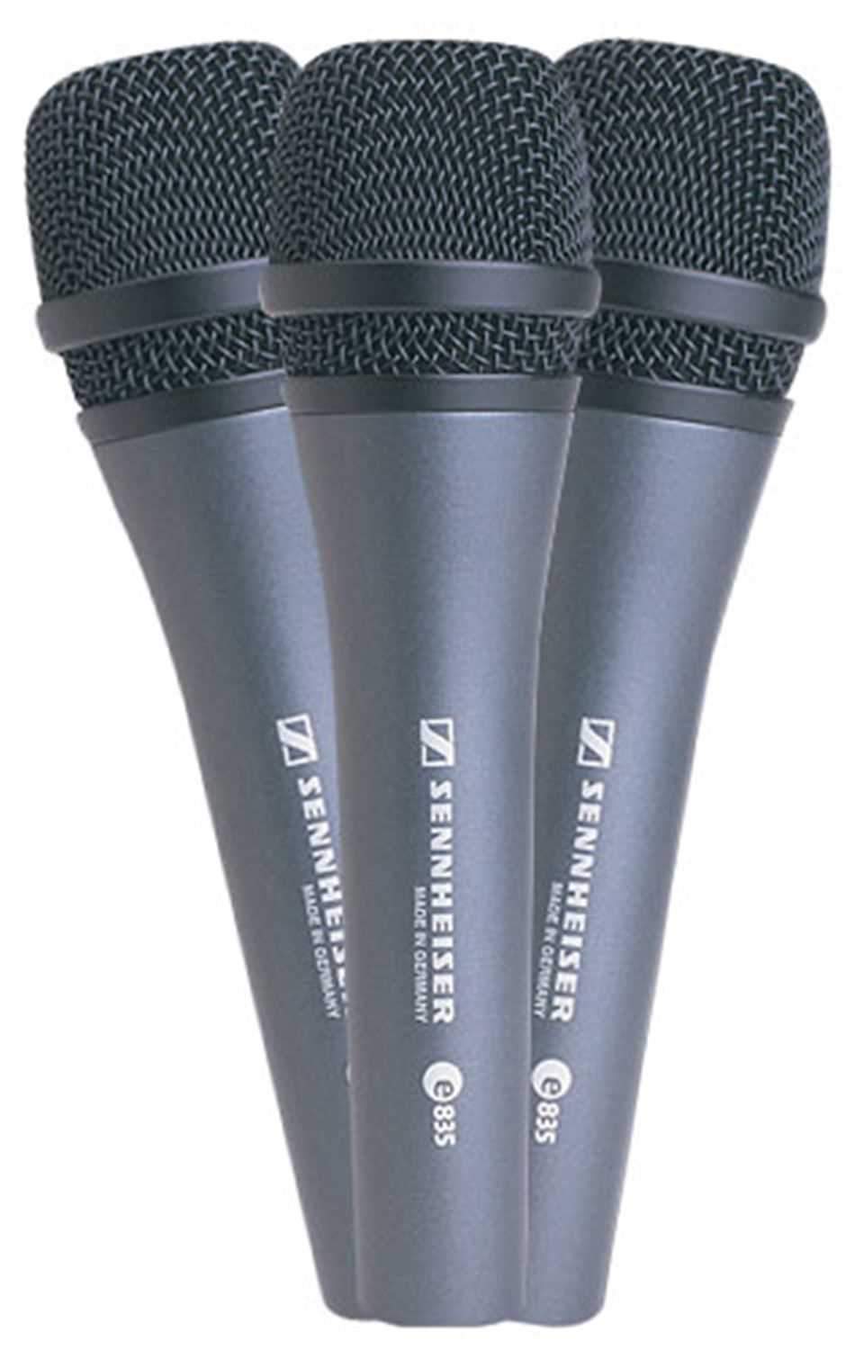 Sennheiser E835 Dynamic Microphone 3 Pack with Clips - ProSound and Stage Lighting