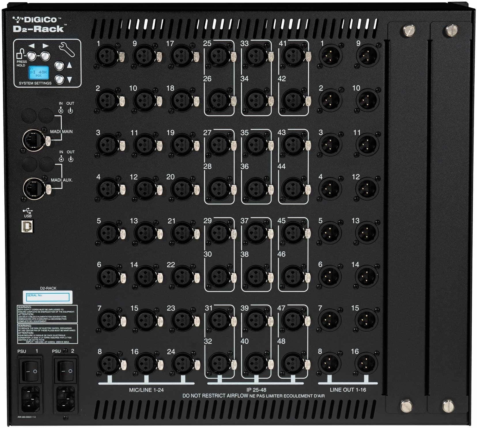 DiGiCo X-D2-AN-C D2-RACK with 48-Channel XLR and CAT6 MADI Connection - PSSL ProSound and Stage Lighting