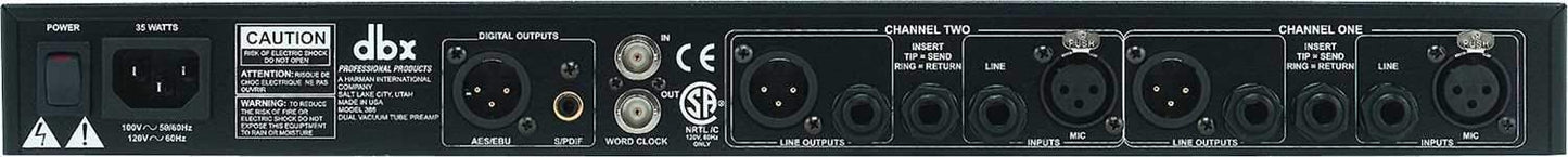 dbx 386 Dual Vacuum Tube Microphone Preamp - ProSound and Stage Lighting