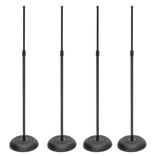 Four Pack Professional Round Base Mic Stand - ProSound and Stage Lighting