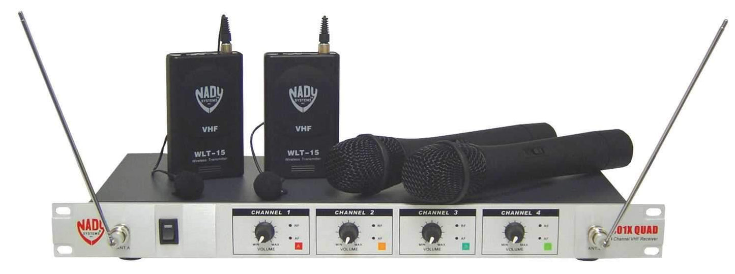 Nady 401XQUADLT-HM3 VHF Quad Headset Wireless Sys - ProSound and Stage Lighting