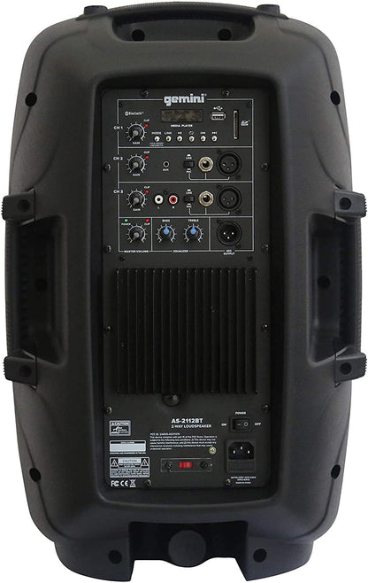 Gemini AS-2112BT 12-in 1500W Powered Speaker w/ BT - ProSound and Stage Lighting