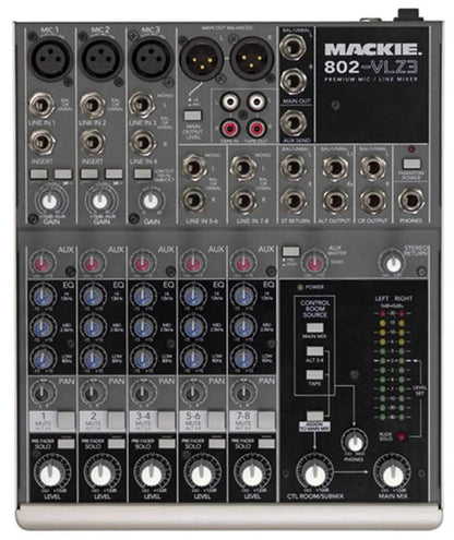 Mackie 802-VLZ3 8Ch Mixer with 3 XDR MicPres & EQ - ProSound and Stage Lighting