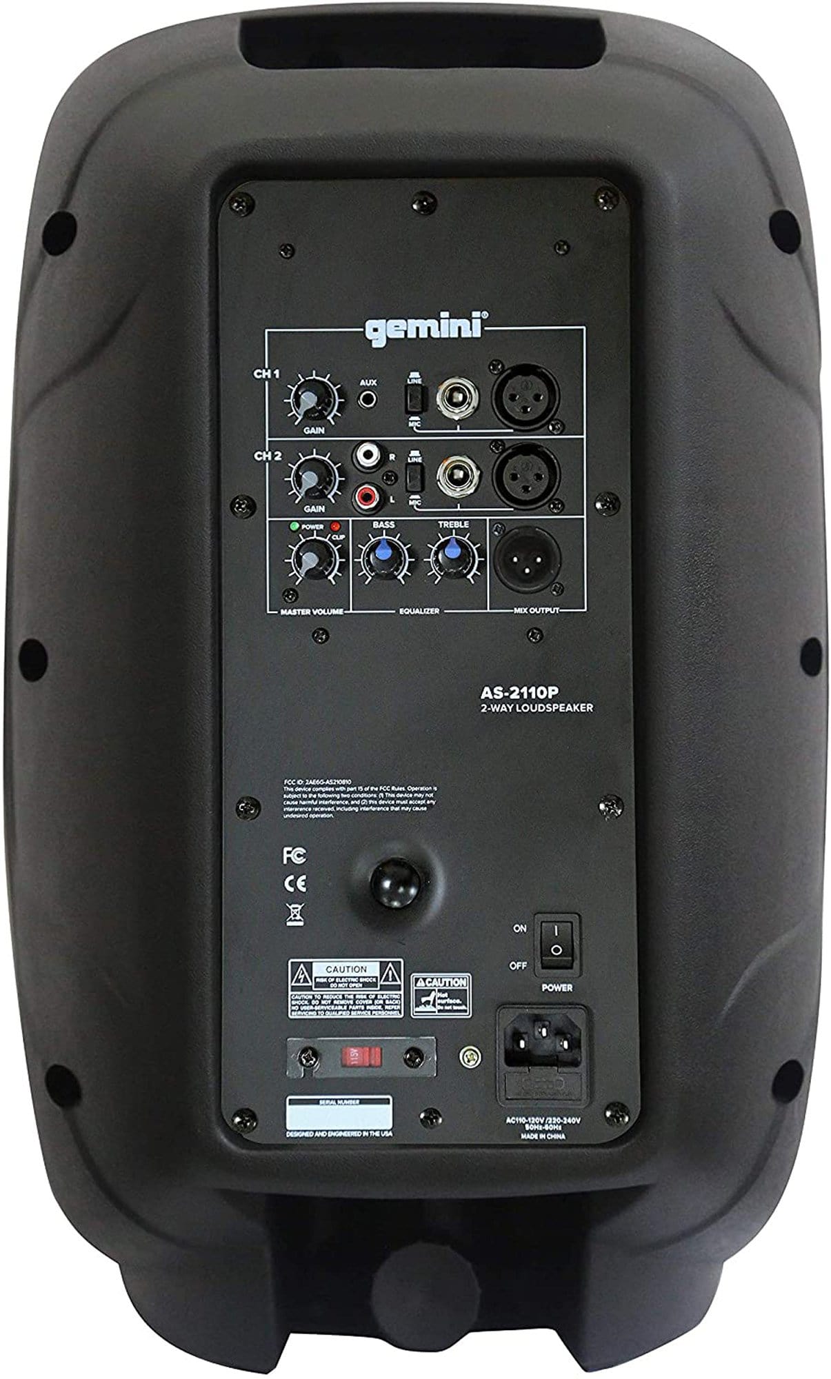Gemini AS-2110P 10-in 2-Way 1000W Powered Speaker - ProSound and Stage Lighting