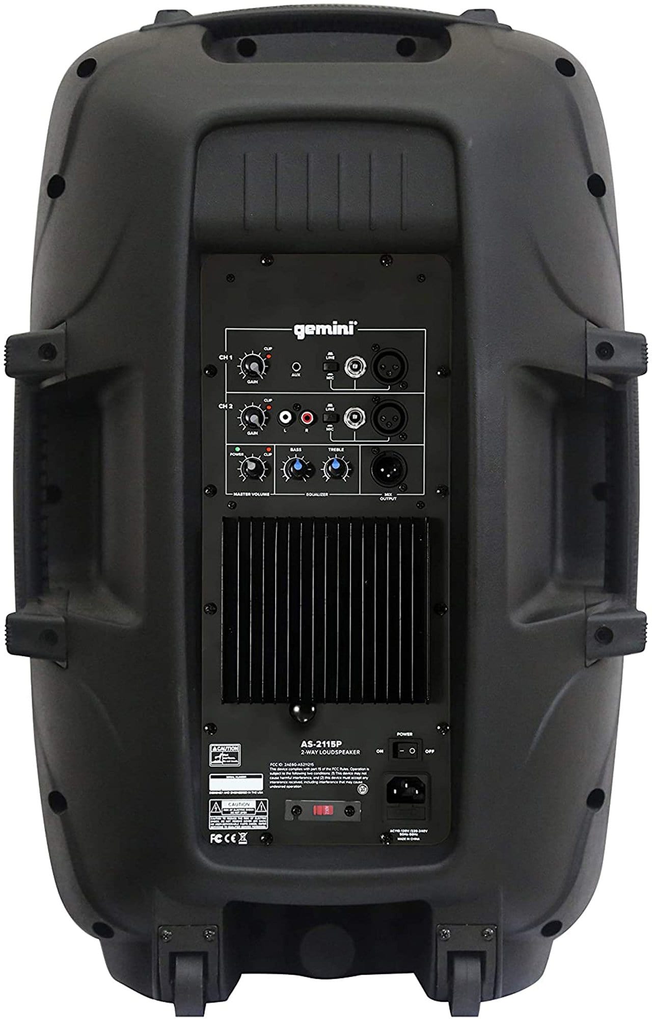 Gemini AS-2115P 15-in 2-Way 2000W Powered Speaker - ProSound and Stage Lighting