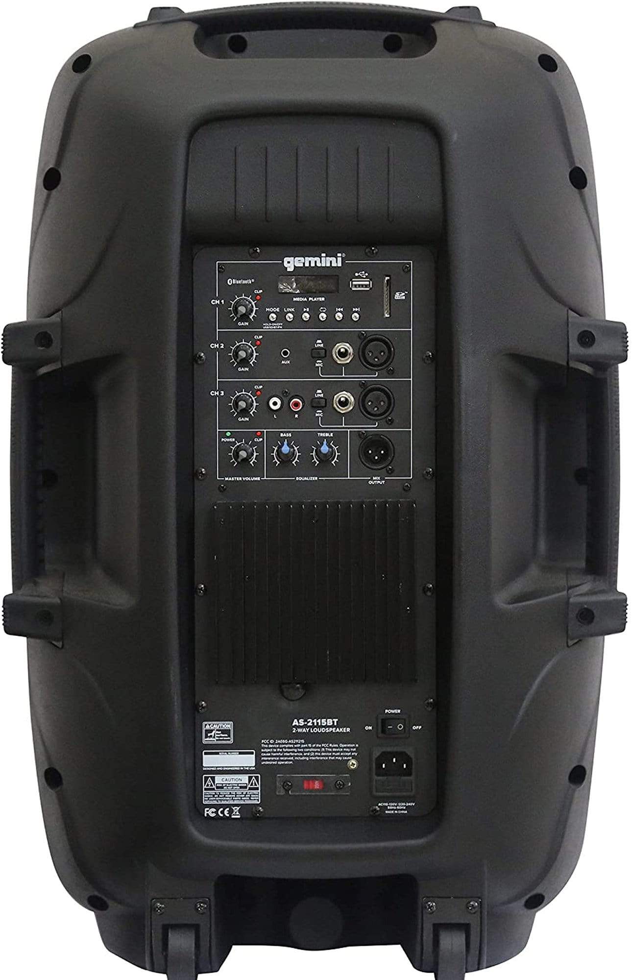 Gemini AS-2115BT 15-in 2000W Powered Speaker w/ BT - ProSound and Stage Lighting
