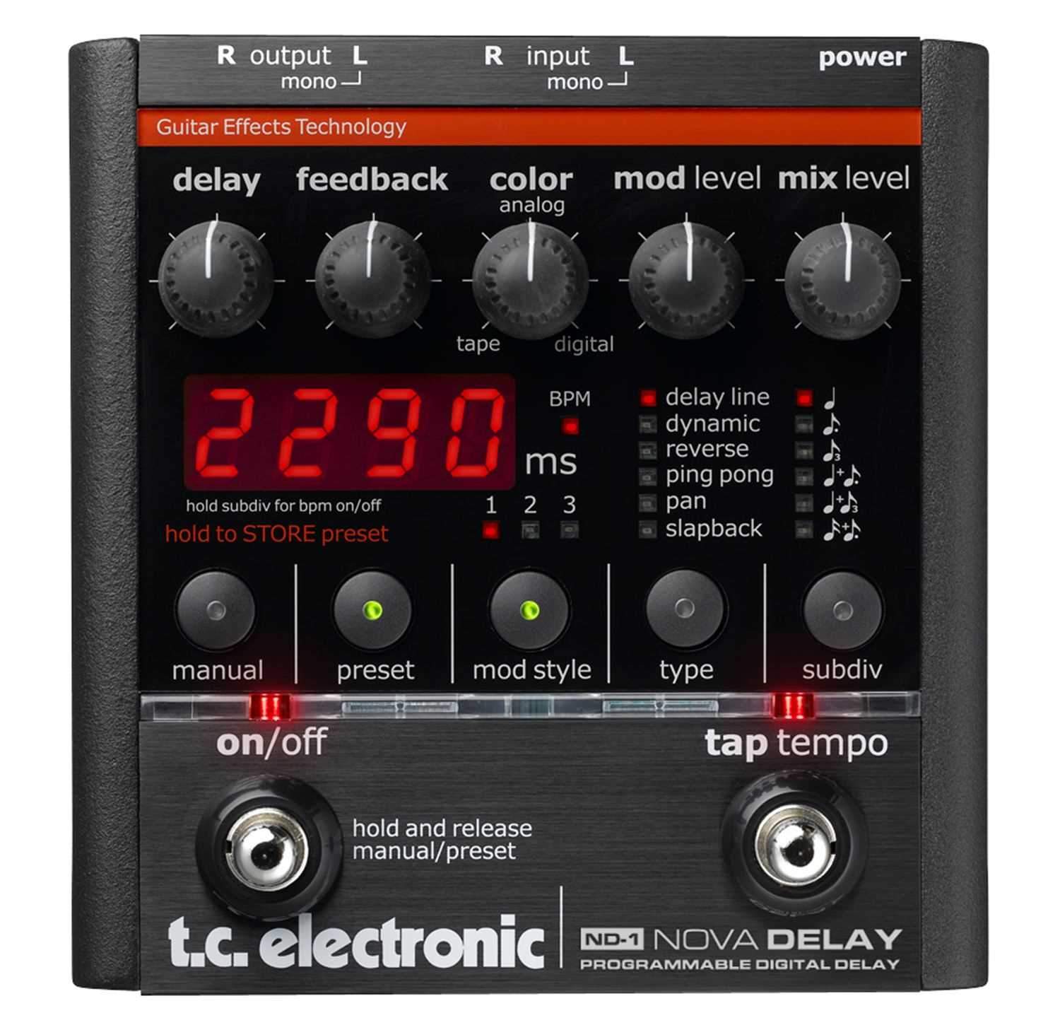 TC Electronic ND1 Nova Delay Effects Pedal - ProSound and Stage Lighting
