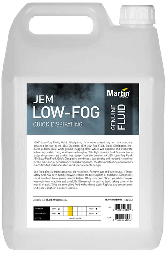 Martin JEM Low-Fog Fluid Quick Dissipating 5L - ProSound and Stage Lighting