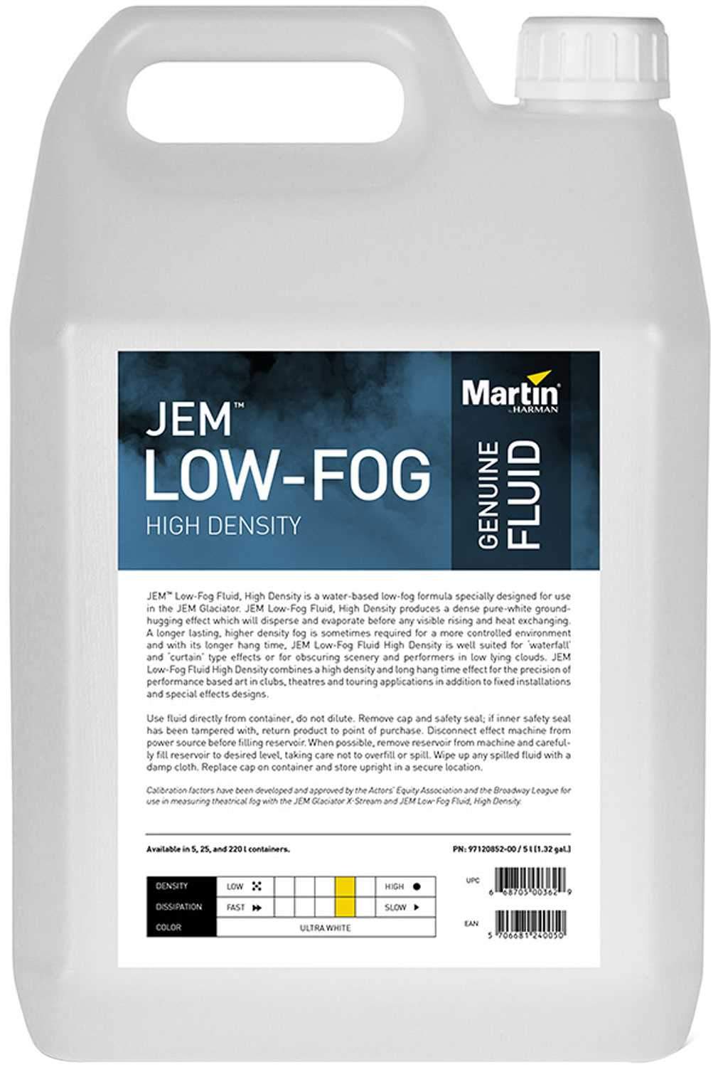 Martin JEM Low-Fog Fluid High Density 5L - ProSound and Stage Lighting