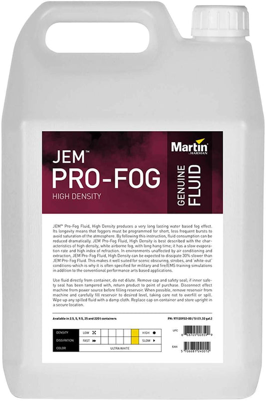 Martin JEM Pro-Fog Fluid High Density 5L - ProSound and Stage Lighting
