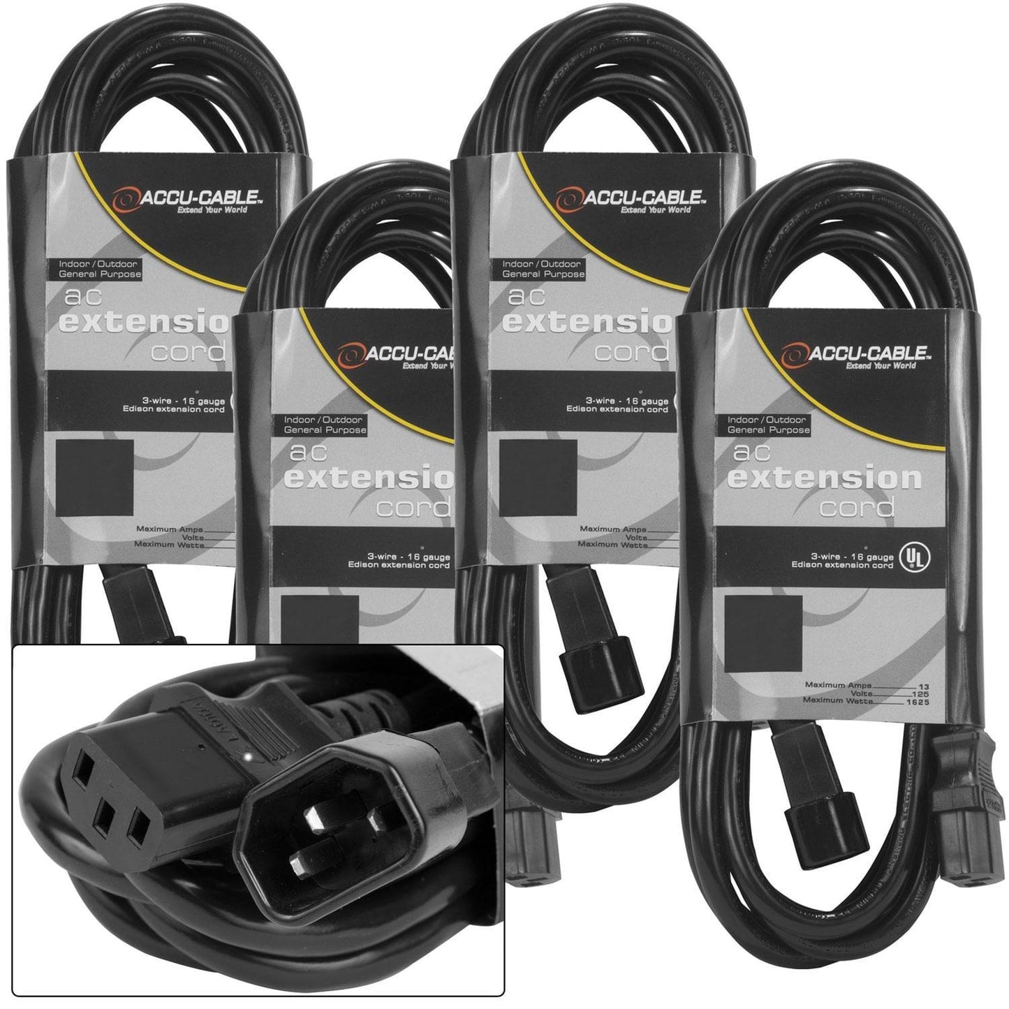 Pro ECCOM15 15Ft Extension Cable Four Pack - ProSound and Stage Lighting