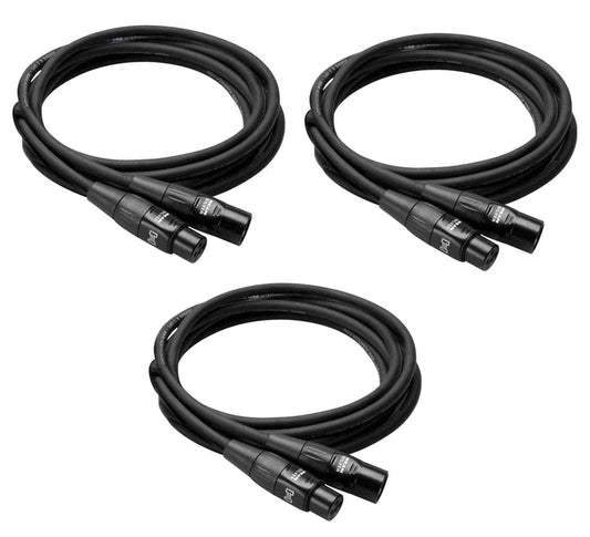 25ft Pro Grade XLR Microphone Cable - 3 Pack - ProSound and Stage Lighting