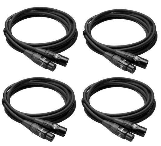 25ft Pro Grade XLR Microphone Cable - 4 Pack - ProSound and Stage Lighting