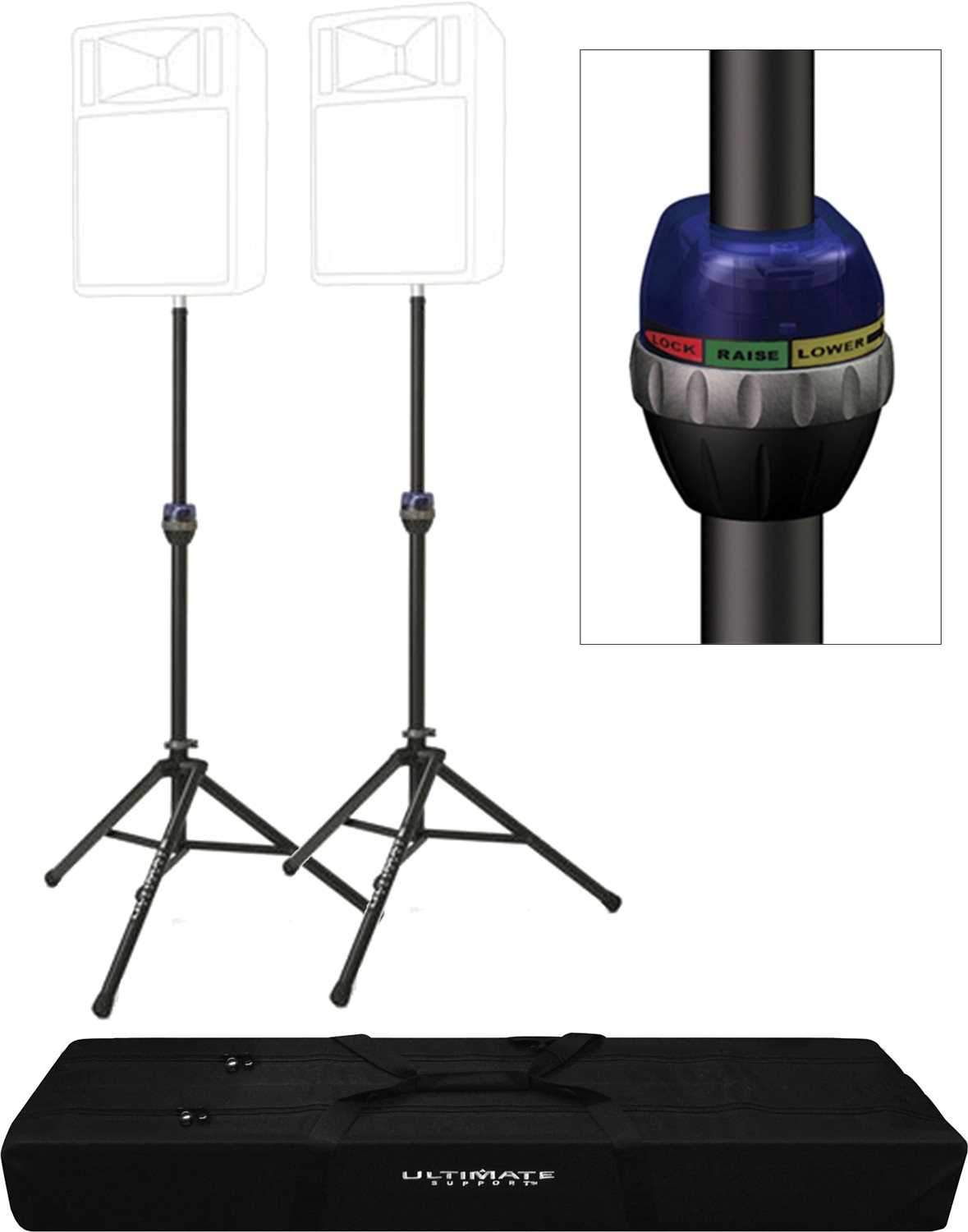 Ultimate Dual TS90B Speaker Stand with Carrying Bag - ProSound and Stage Lighting