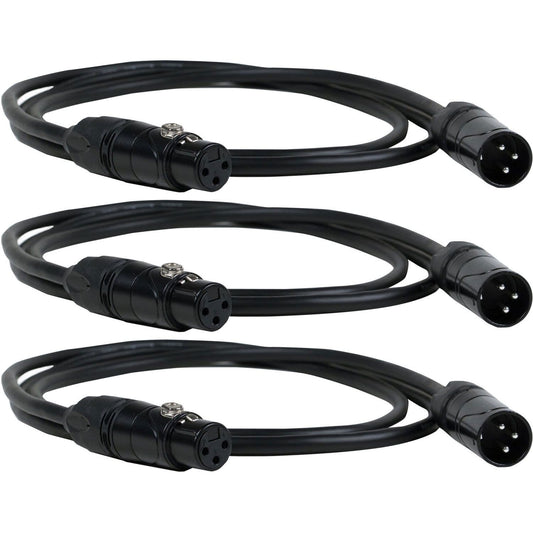 5ft 3-Pin DMX Lighting Cable 3-Pack - ProSound and Stage Lighting