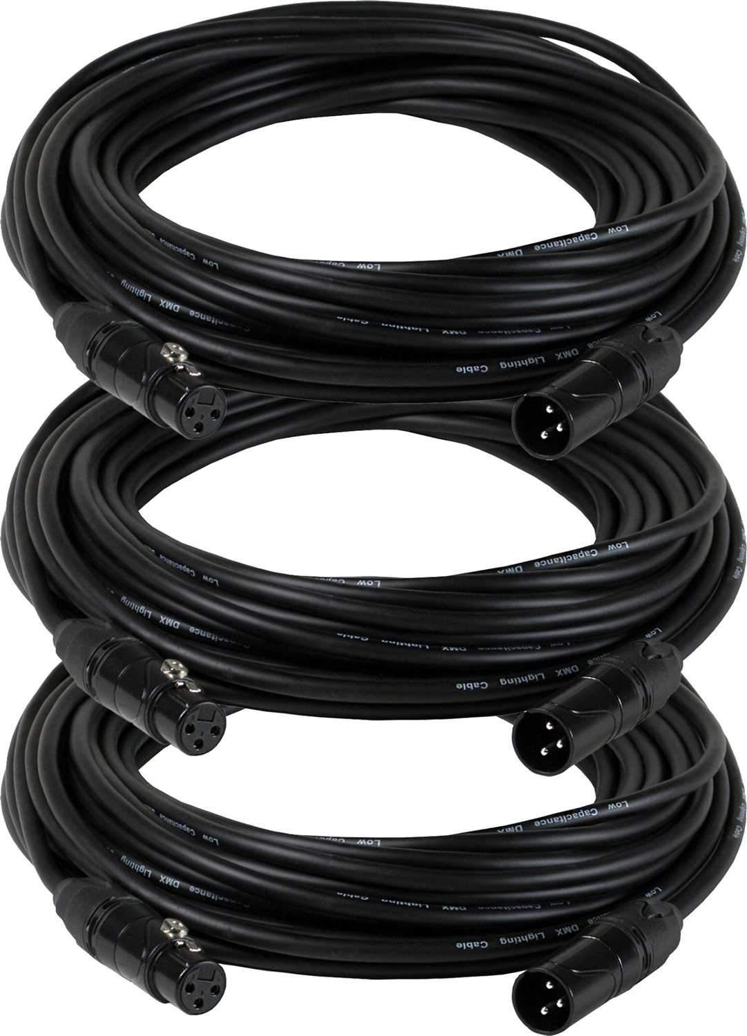 25-Foot 3-Pin DMX Lighting Cable 3-Pack - ProSound and Stage Lighting