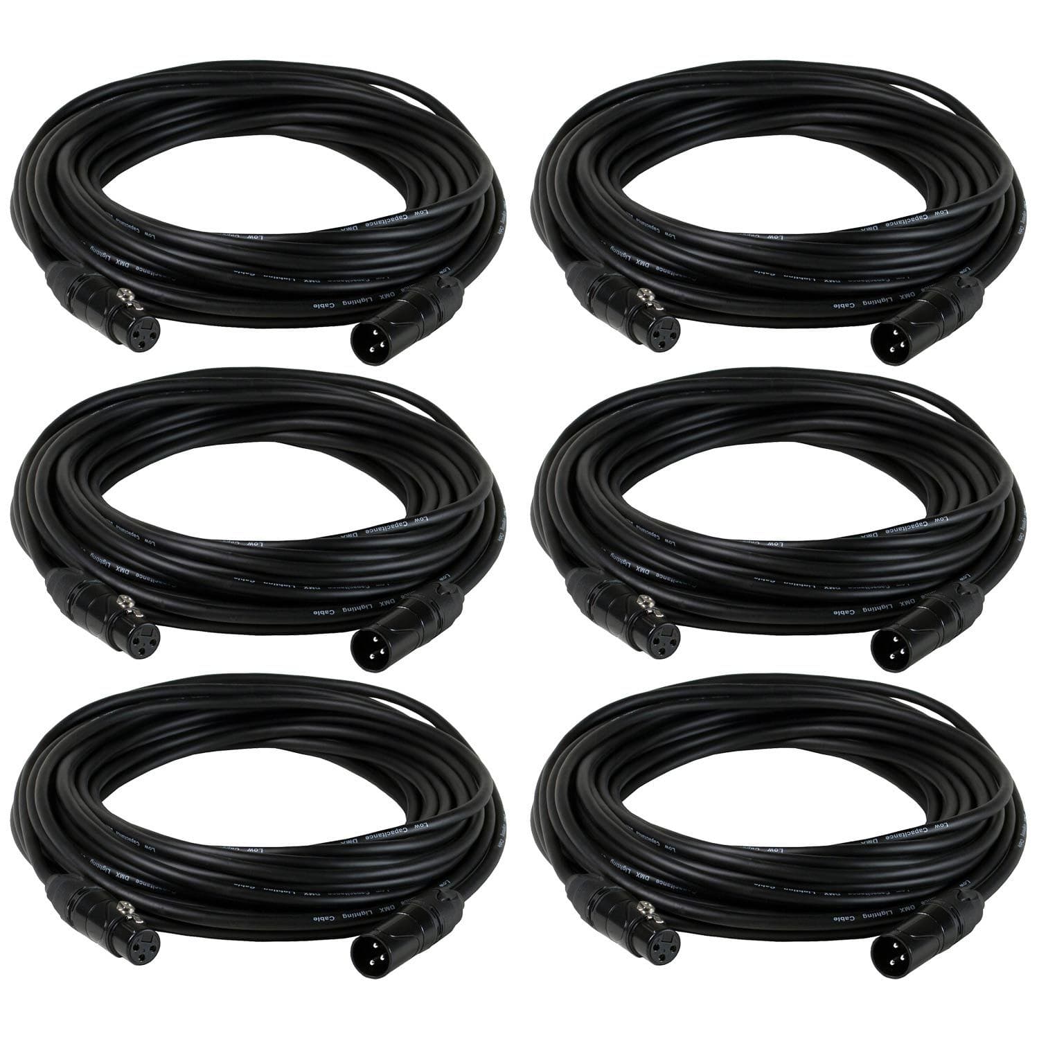 Professional DMX Lighting Cable 50-Foot 6-Pack - ProSound and Stage Lighting