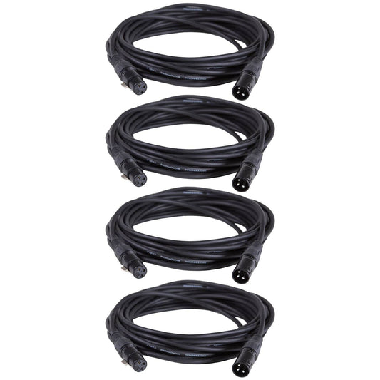 25-Foot XLR to XLR Microphone Cable 4-Pack - ProSound and Stage Lighting