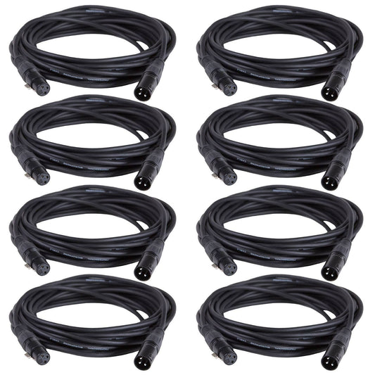 25ft XLR to XLR Microphone Cable 8-Pack - ProSound and Stage Lighting