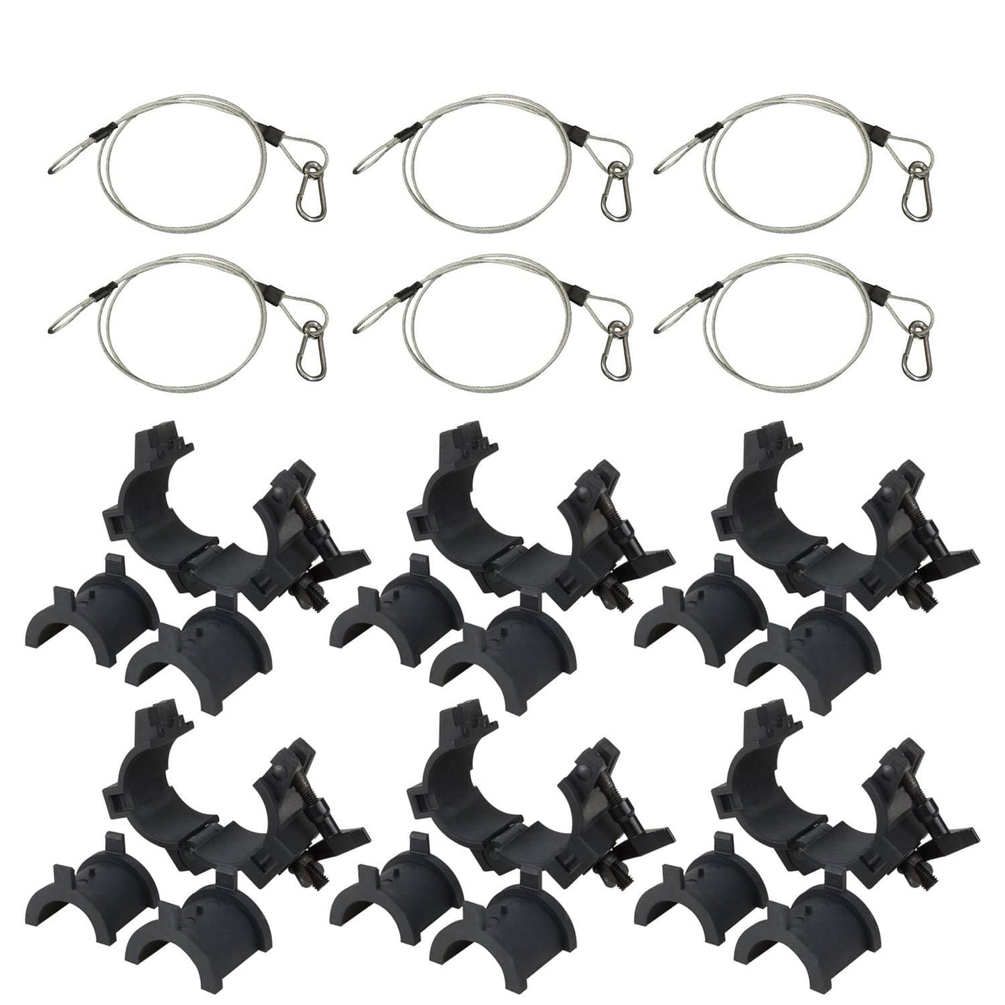 Lighting Accessory Pack 6x O-Clamp & Safety Cables - ProSound and Stage Lighting