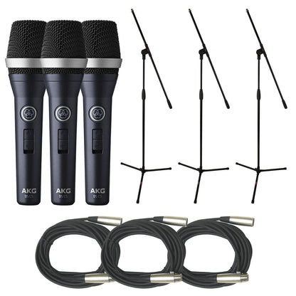 AKG D5CS Vocal Mic 3-Pack with Stands & Cables - ProSound and Stage Lighting