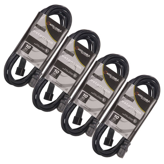 Pro ECCOM10 IEC 10Ft Extension Cable Four Pack - ProSound and Stage Lighting