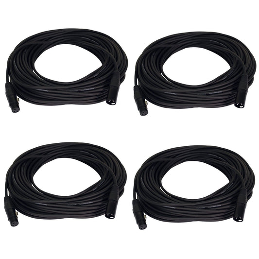 100-Foot XLR to XLR Microphone Cable 4-Pack - ProSound and Stage Lighting