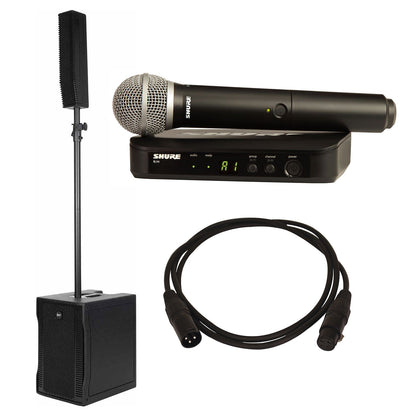 RCF EVOX-8 Portable PA System with Shure BLX24 PG58 Wireless Mic System - ProSound and Stage Lighting