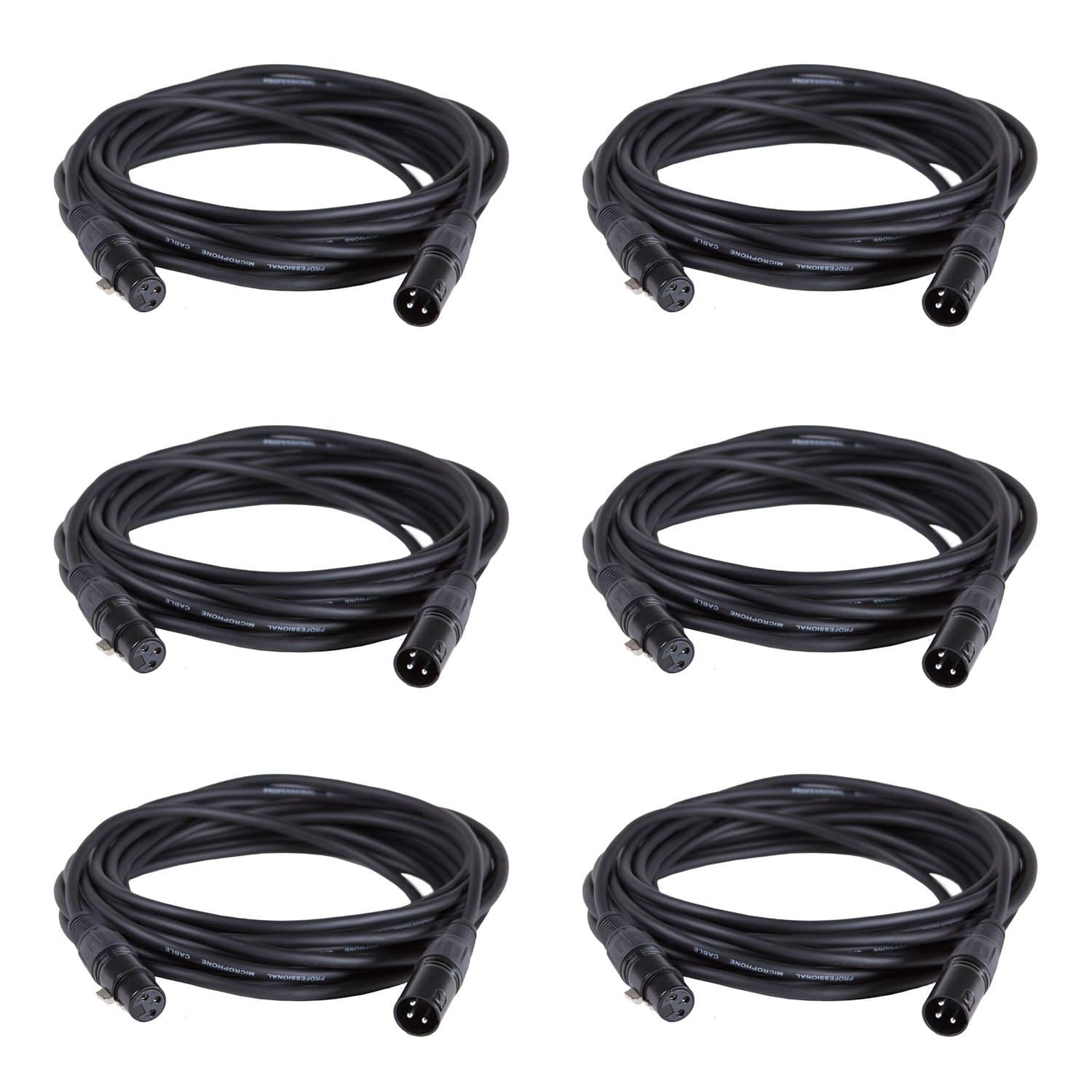 100ft XLR to XLR Microphone Cable 6-Pack - ProSound and Stage Lighting