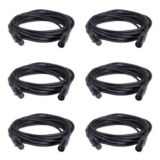 100ft XLR to XLR Microphone Cable 6-Pack - ProSound and Stage Lighting