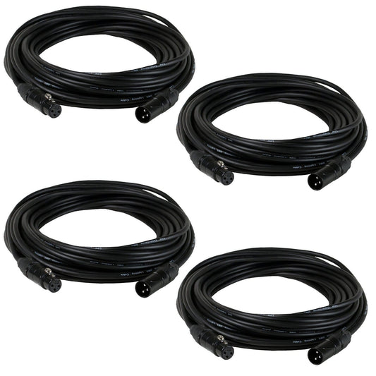 100ft 3-Pin DMX Lighting Cable 4-Pack - ProSound and Stage Lighting