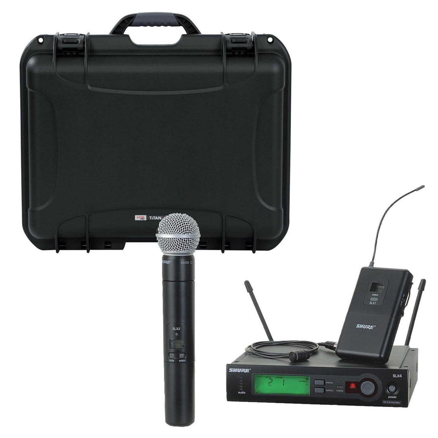 Shure SLX Dual Wireless Mic System with WL85 & SM58 & Case - ProSound and Stage Lighting