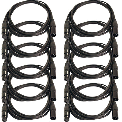 10ft XLR to XLR Microphone Cable 10-Pack - ProSound and Stage Lighting