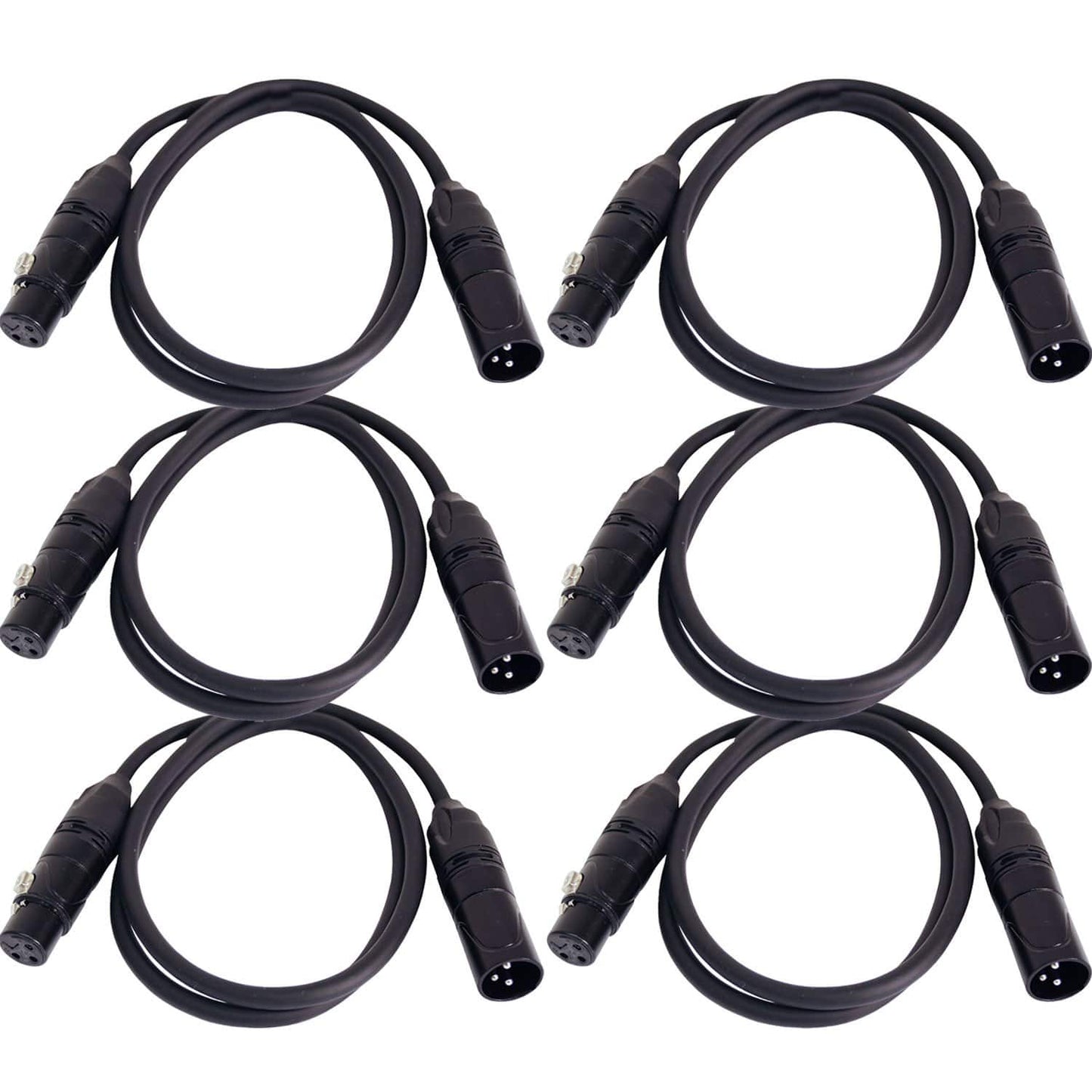 3ft 3-Pin DMX Lighting Cable 6-Pack - ProSound and Stage Lighting