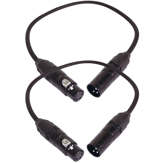 1.5ft 3-Pin DMX Lighting Cable Pair - ProSound and Stage Lighting