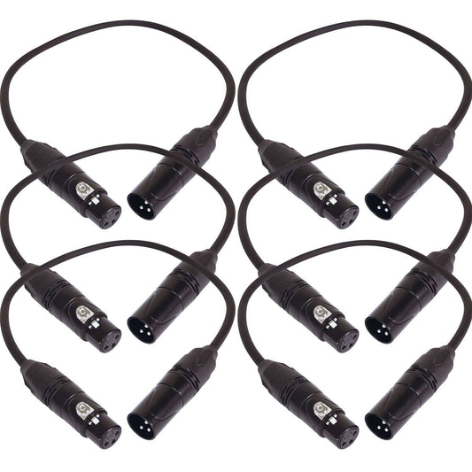1.5ft 3-Pin DMX Lighting Cable 6-Pack - ProSound and Stage Lighting
