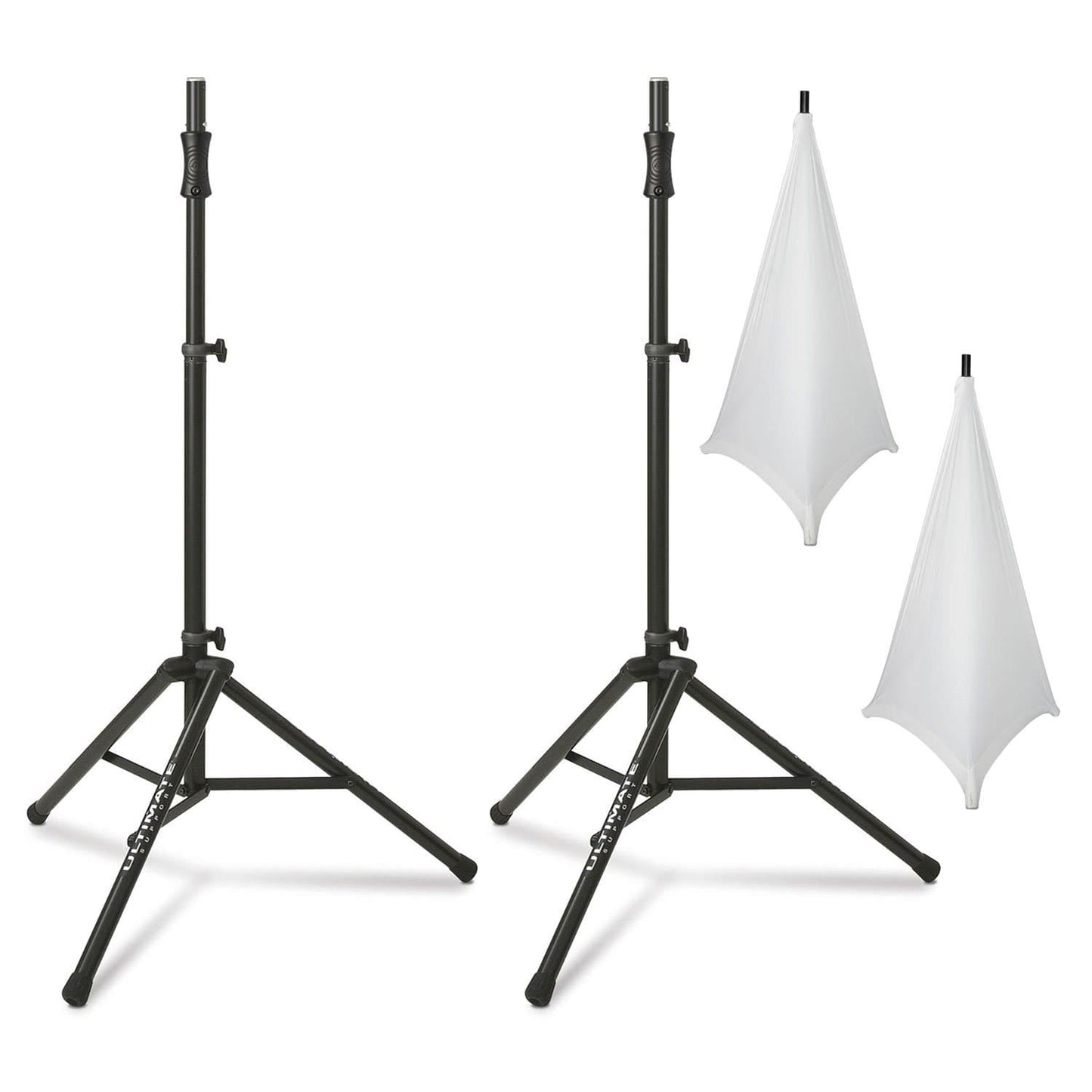 Ultimate TS-100 Speaker Stands with White Scrims - ProSound and Stage Lighting
