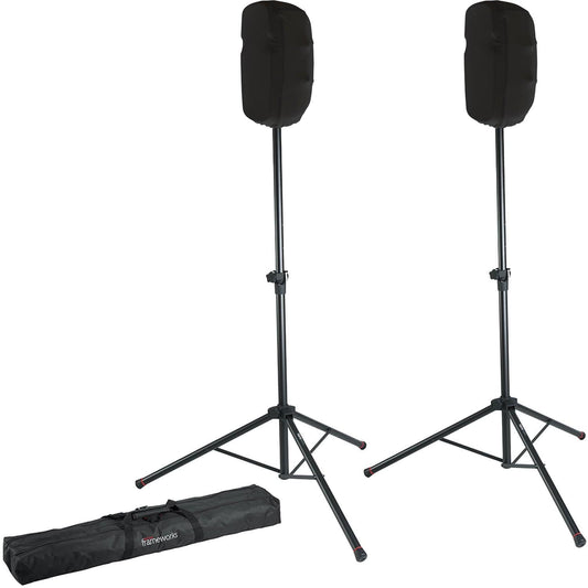 Gator Speaker Stands with 15" Speaker Stretch Covers Black - PSSL ProSound and Stage Lighting