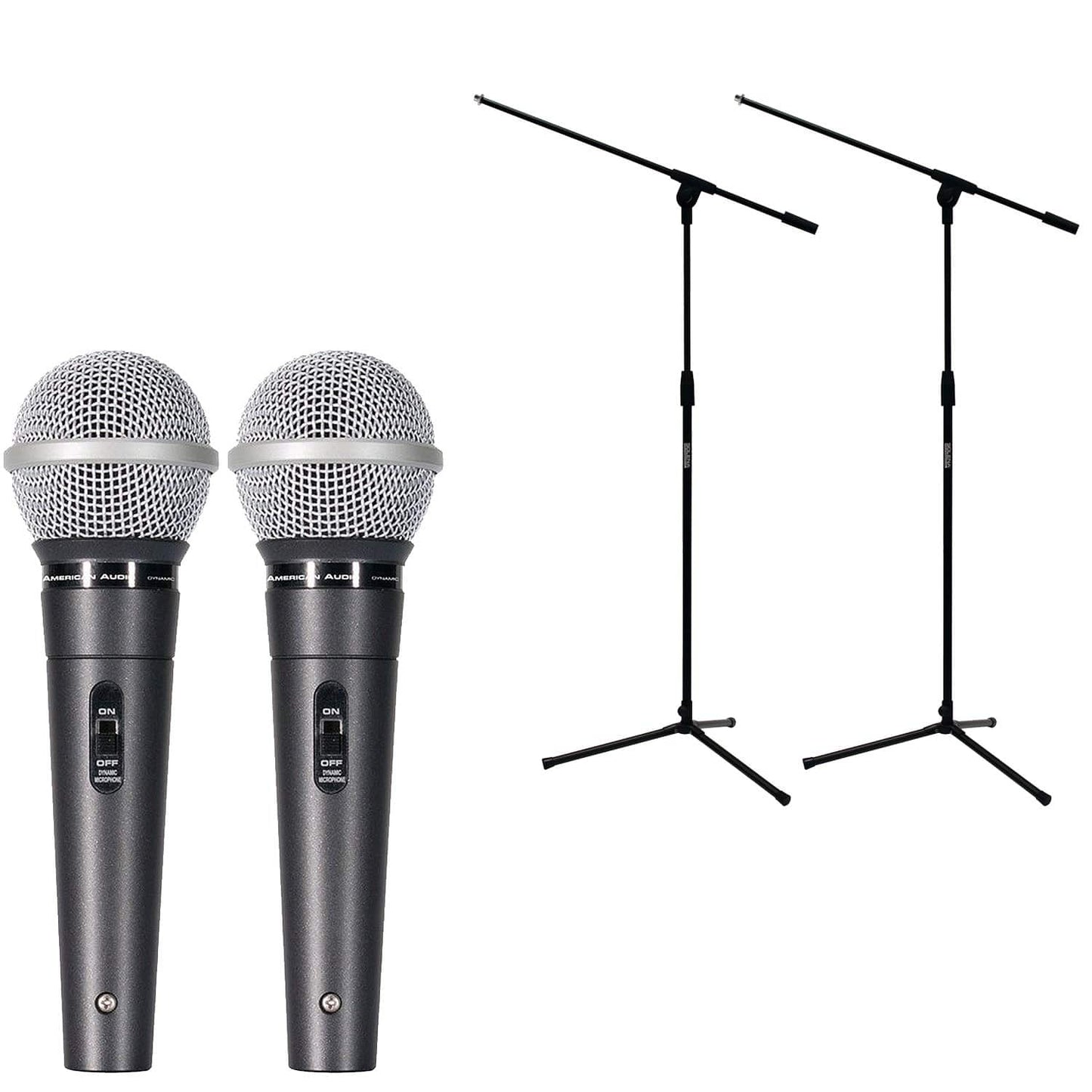American Audio VPS-20 Dynamic Mic Pair with Stands - ProSound and Stage Lighting