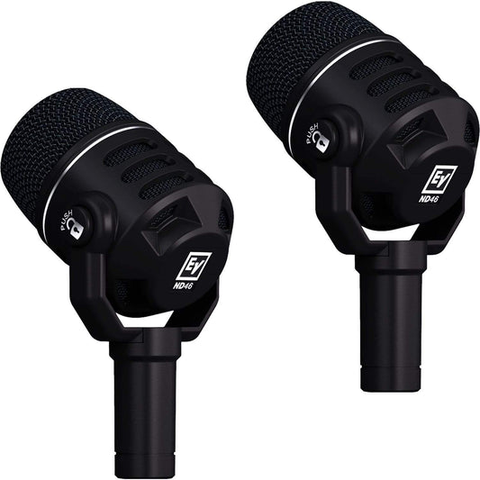 Electro-Voice ND46 Supercardioid Dynamic Instrument & Drum Mic 2-Pack - ProSound and Stage Lighting